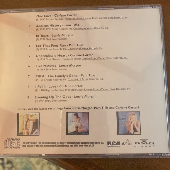 Kraft County Tour 96 CD Lorrie Morgan, Pam Tillis, Carlene Carter - Picture 4 of 4